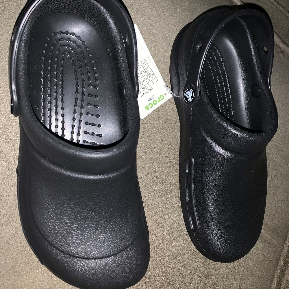 Crocs unisex adult Bistro Clog, Black, 8 Women 6 Men US